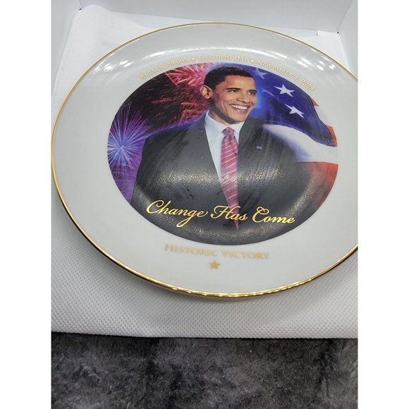 2008 Barrack Obama Historic Victory Collector Plate - Picture 1 of 4